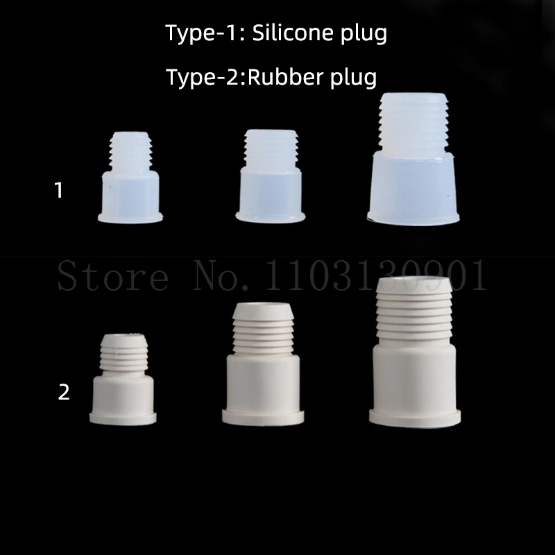 Lab14# 19# 24# Anti Mouth Silica gel/ Rubber Stopper Reverse Thread Cap Rubber Thread Flap Stopper Slicone Screw Sealing Plug