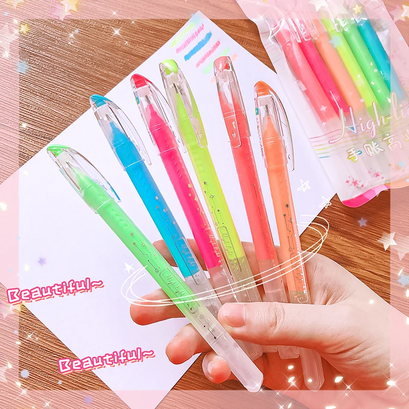 kawaii Aesthetic stationery items office supplies gel pen drawing pens Color markers highlighter Color pens for scrapbooking