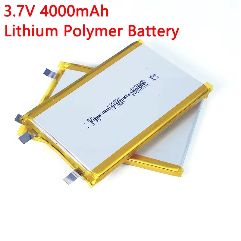 3.7V 4000mAh 606090 Battery Lithium Polymer Rechargeable Cells for GPS PSP DVD Toy Powerbank Power Bank Tablet PC Robot LED Fan