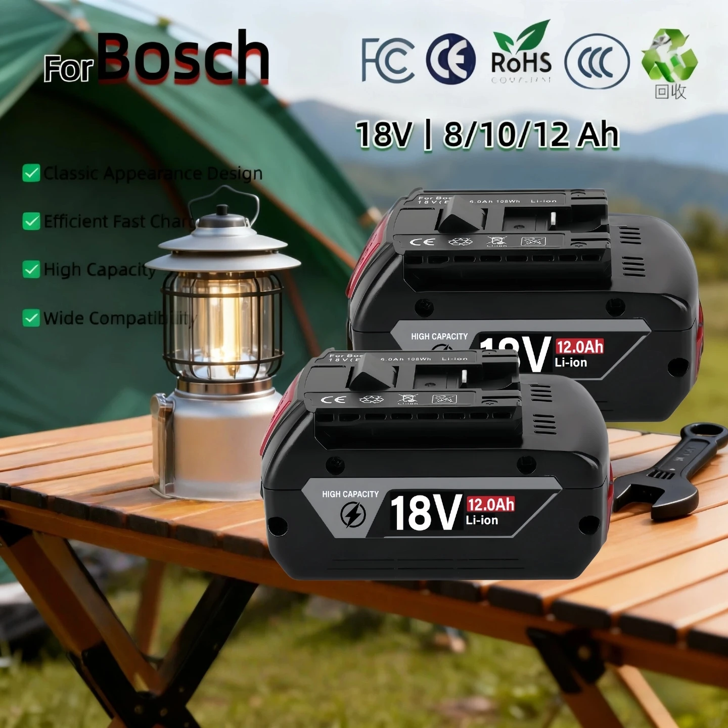 

Original for Bosch 18V 8.0Ah/10.0Ah/12.0Ah batteries Classic Appearance Design Draadloze professional system tool GWS180 GDR215