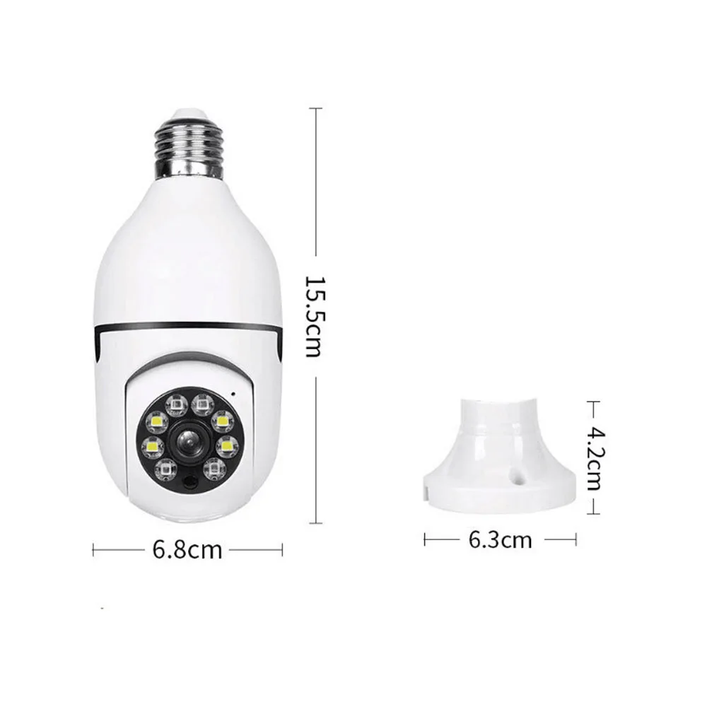A6 Light Bulb Camera Wireless 1080P Panoramic Smart HD WiFi Cam Night Version Home Security Surveillance LED E27 Bulb Holder