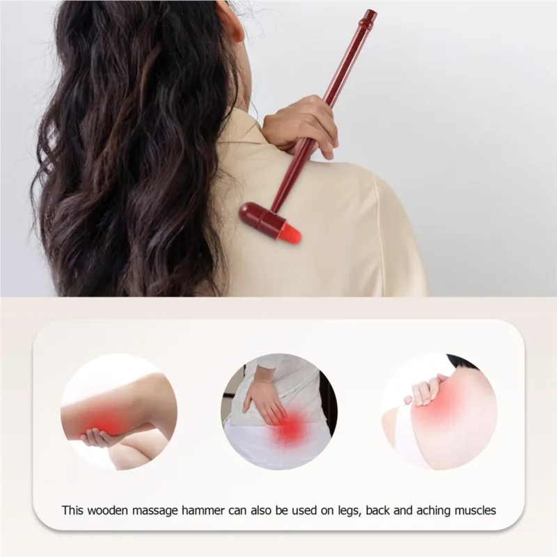 Wooden Massage Hammer Stress Relax Massage Device Knocking Hammer view 4