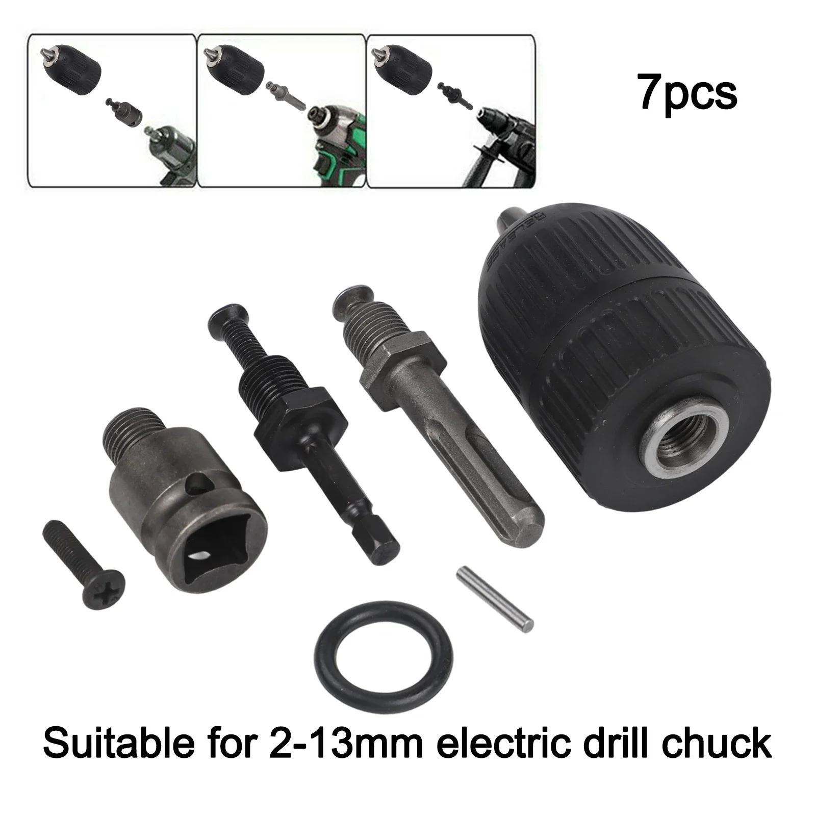 Brand New Durability With Key Drill Chuck Keyless Chuck High Quality Metal+plastic Quick Change Three-jaw Adapter