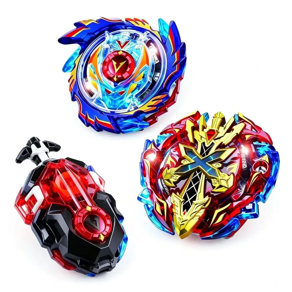 Burst Gyroscope 2 Pack Alloy Combat Gyroscope with Launcher for Boys and Children Against Toys as Gifts.