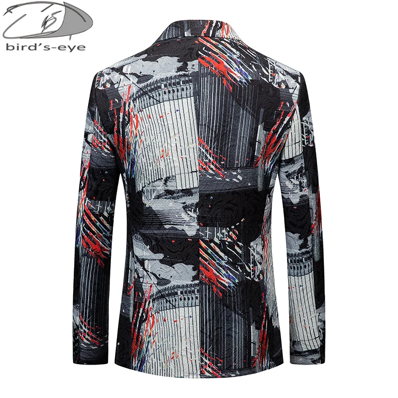 6XL Mens Luxury Printed Suit Night Club Stage Wedding Social Casual Suit Slim Formal Fit Casual Men Blazer Jacket Plus Size