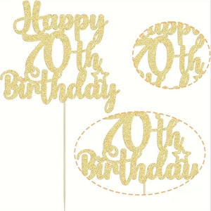 كيك توبر مع بريق و فيستيفو شارم ، بريلهانتي دورادو ، عيد ميلاد 70 ، احتفالك ، 1 قطعة أفضل 11 كعكة مبيعا 70 عاما - No11