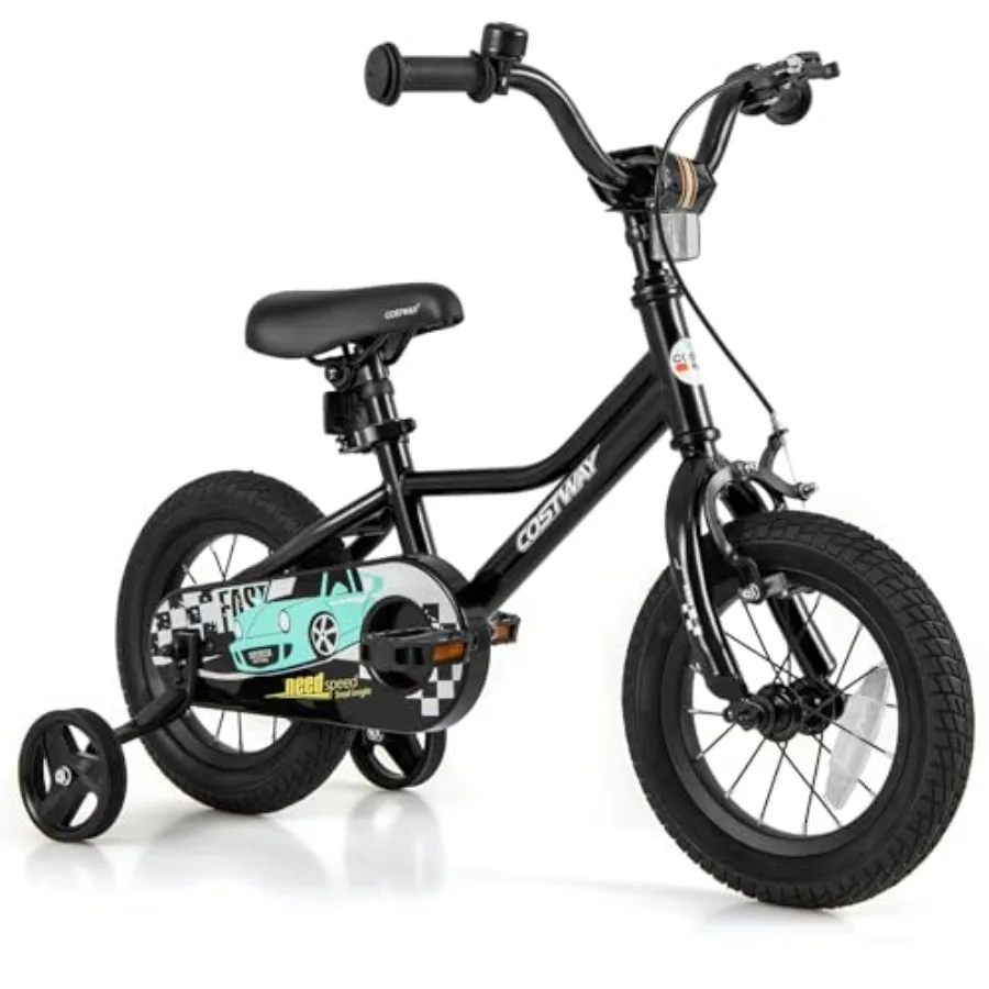 

12/14/16/18 Inch Bike for Boys Girls with Removable Training Wheels Pneumatic Tires Adjustable Handlebar and Seat Dual Brake Sy