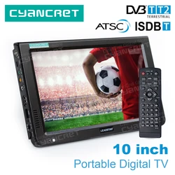 LEADSTAR D10 10inch HD Portable TV DVB-T2 ATSC ISDB-T tdt DTT Digital and Analog Mini Small Car Television Support MP4 H.265 AC3