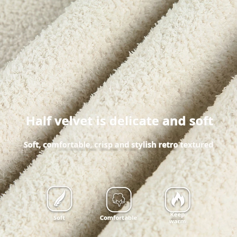 Hanlu 2025 Men's Vintage Half-Pile Sweater Seagull Collar Heavyweight Warm Knitwear Retro Business Casual Pullover