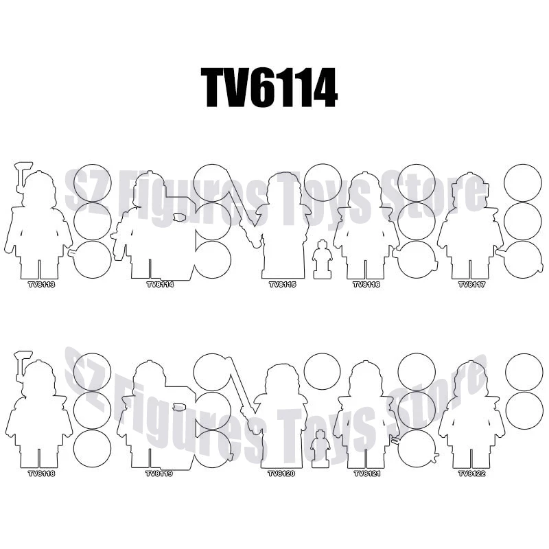 Figurines d'action blocs de construction de film TV6114 TV8113 TV8114 TV8115 TV8116 TV8117 TV8118 TV8119 TV8120 TV8121 TV8122 MOC jouets de bricolage