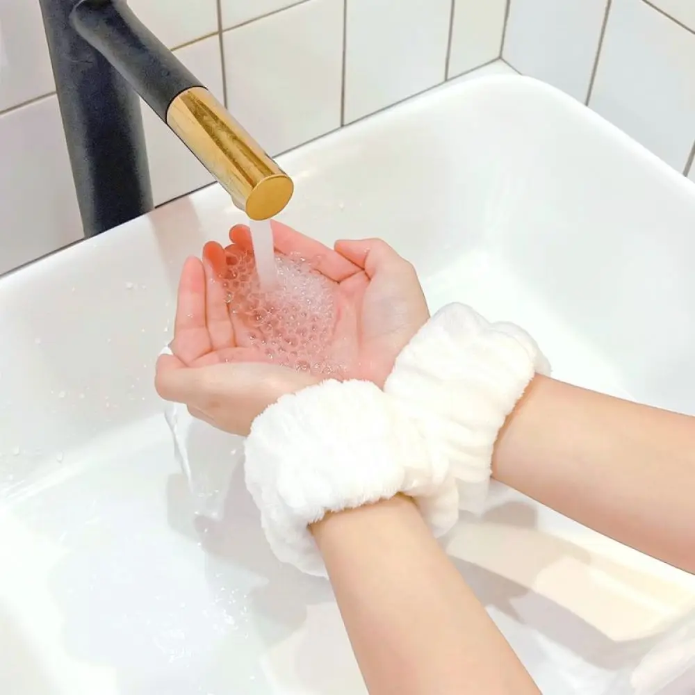 Absorbent Wrist Cuffs For Skincare Washing Face Spa Makeup Yoga Fitness Workout Sweatband Soft Elastic Wristlets Fast Drying