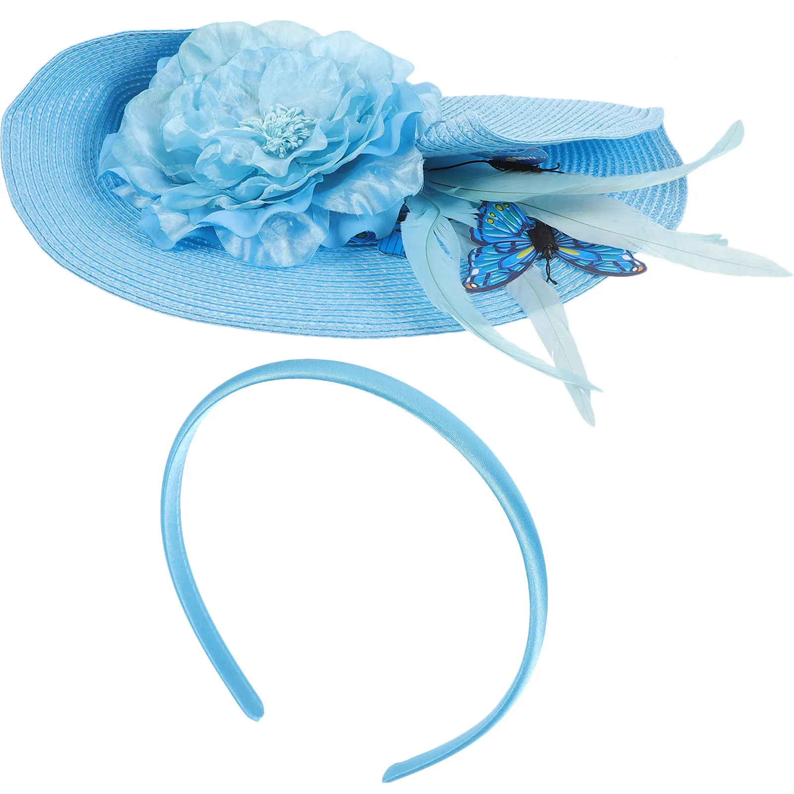 

Women Fascinator Headband Butterfly Fabric Banquet Wedding Birthday Party Bridal Hair Accessories Lightweight Comfortable