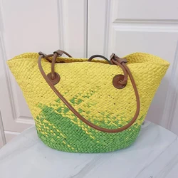 Tote Bag borse a tracolla di grande capacità per le donne Designer di lusso 2023 nuove borse da spiaggia in paglia intrecciate a mano Casual