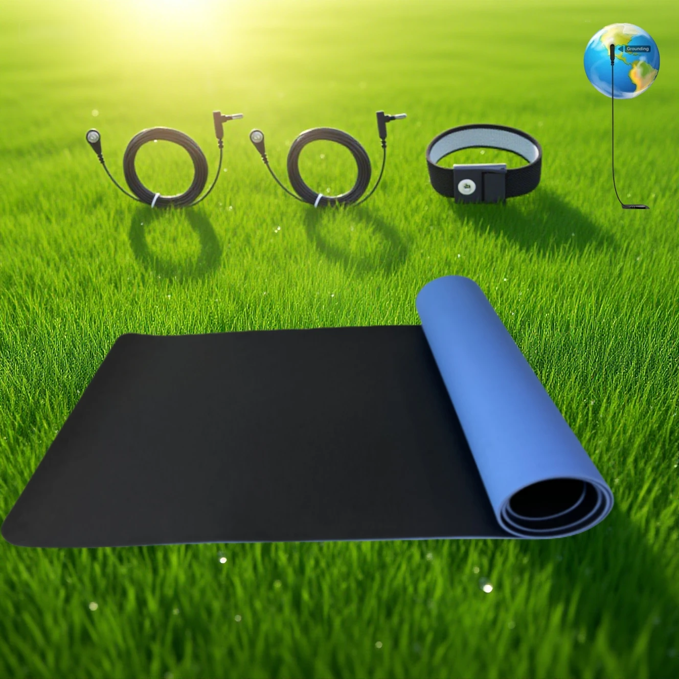 

Amradield 24x71in Earthing Yoga Mat Earth Energy Conductive Pad Non-Slip Eco-Friendly Cushioning Pilates Applicable to Home/Gym