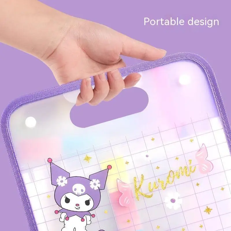 سانريو مجلد أوراق الامتحانات 12 شبكة المحمولة A4 مجلد ملفات حقيبة مستندات لطيف كورومي باتشاكو ميلودي A4 المحمولة تخزين الجهاز B