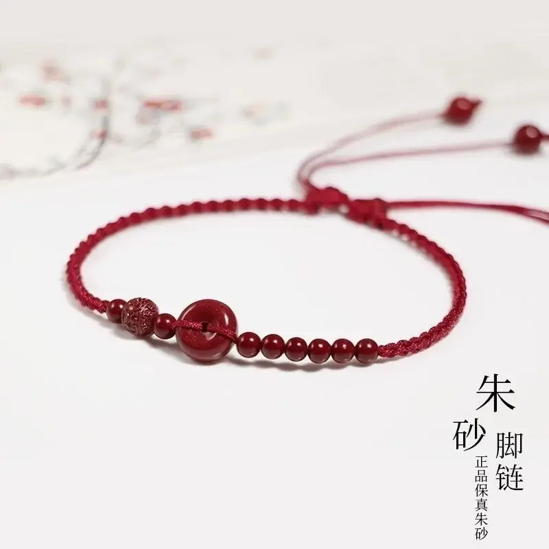 UMQ-Bracelet de oral ille en Cinabre Brut Naturel, Perles Porte-Bonheur Sexy, Corde Rouge Personnalisée, pour Femme