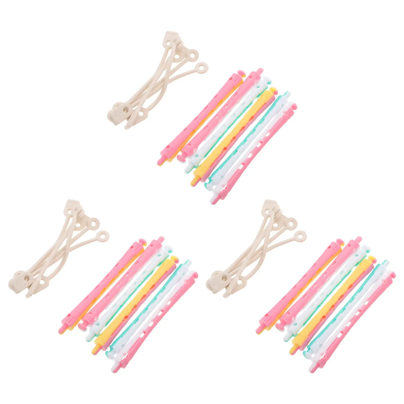 

18Pcs Professional Plastic Cold Wave Rods Set Heatless Perming Curlers for Short Hair Braids Body Wave Natural Curls Salon
