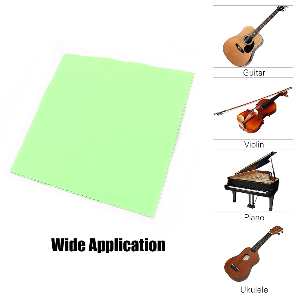 Musical Instruments Cleaning Polishing Cloth 15cm*15cm Size Double-Sided Soft Microfiber Cloth for Guitar Bass Violin Piano