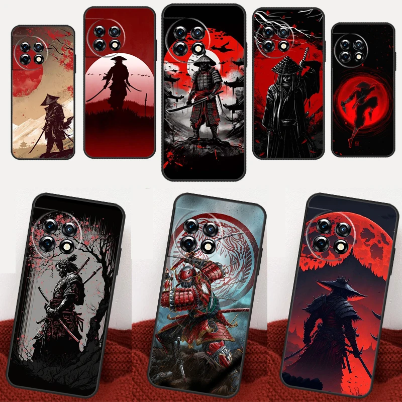 Japan Ninja Samurai Red Sun Case For OnePlus 11 10 8 9 Pro 9R 9RT 8T 10T Nord 2T CE 2 3 Lite N100 N30 N20 N10 Cover