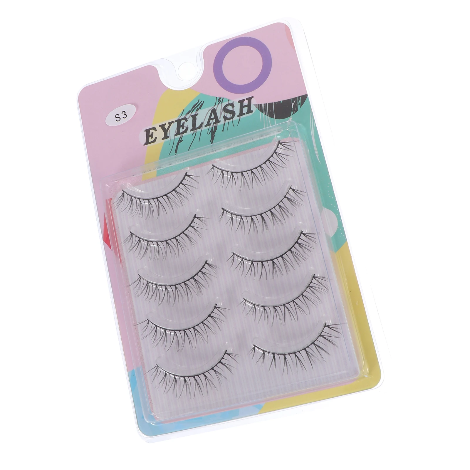 

3D Sharp-finished False Eyelashes 5 Pairs Dense Artificial Fiber Easy Apply Long-lasting Non-deformable Fake