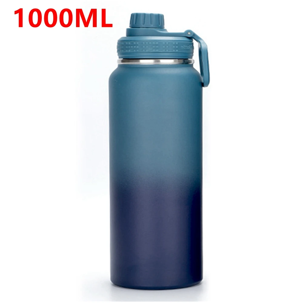 1000ML Gradient ze stali nierdzewnej butelka termosowa zimna i ciepła termos termos termos termos na zewnątrz butelka termosowa Fitness