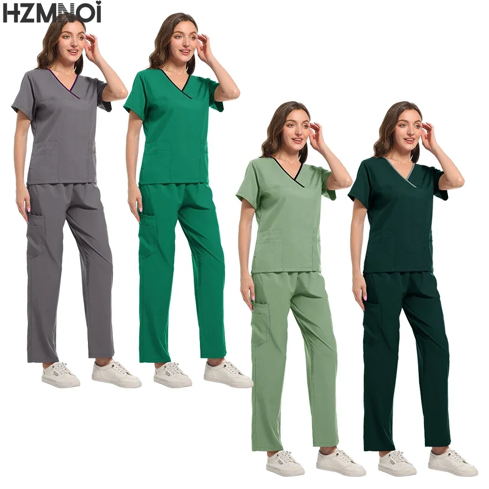 Beauty Salon Women Work Uniforms Plus Size Short-sleeved Health Services Suits Working Suits Summer Fashion Pet Scrubs Costume