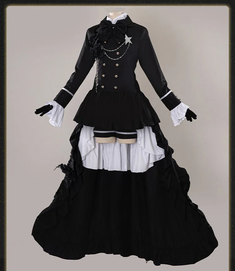 

Anime Black Butler Ciel Phantomhive Funeral Cosplay Cotume Kuroshitsuji Halloween Costume Fancy Party Outfit