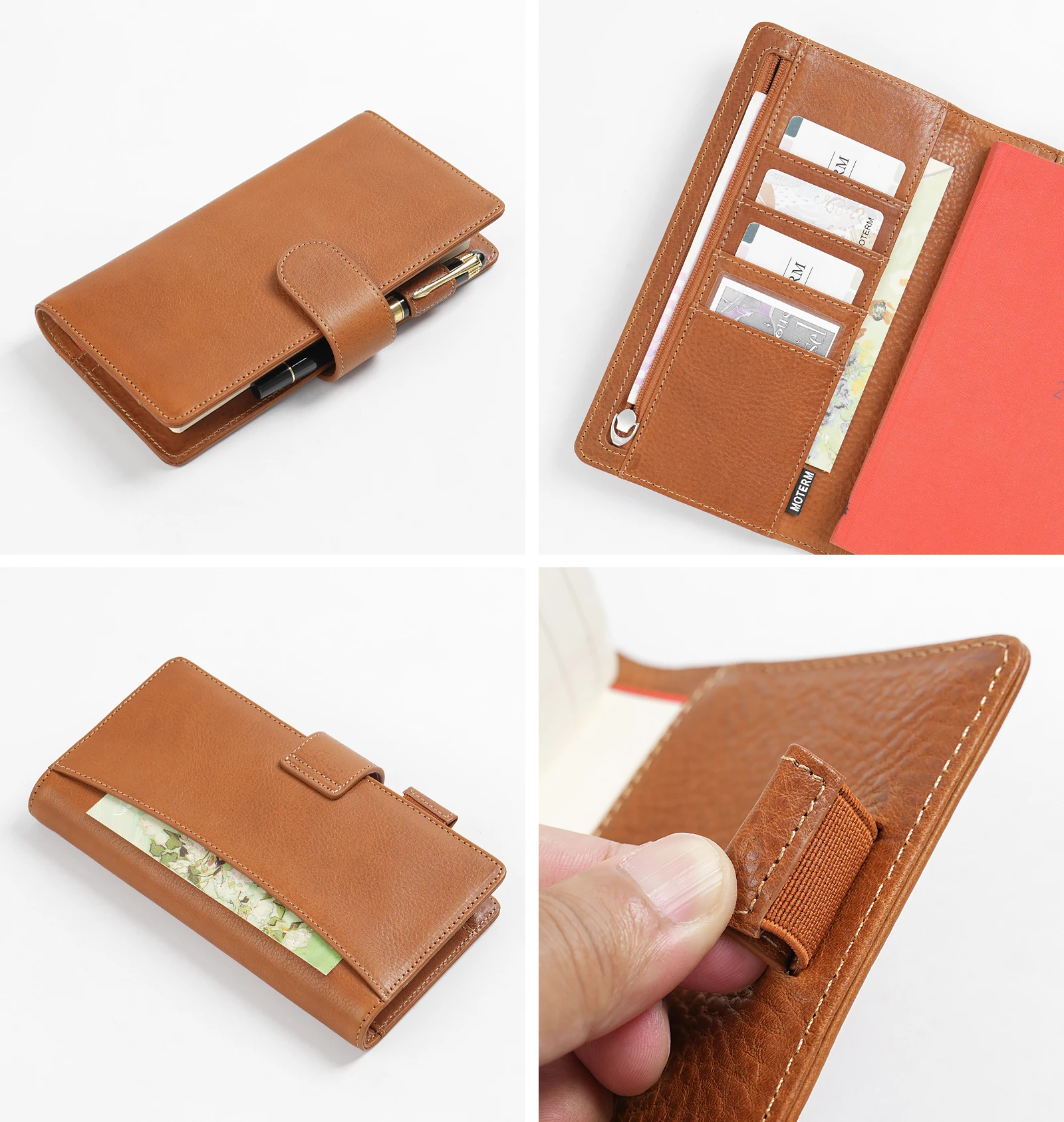 Moterm Weeks Elite Planner Cover for Hobonichi Weeks/ 대형 포켓 오거나이저가 없는 메가 베지터블 태닝 가죽 노트북