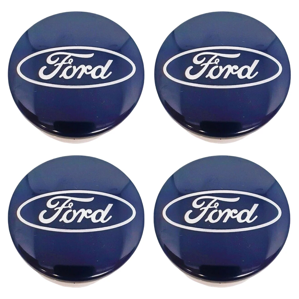 4 X 54MM Hub Centre Rim Cover Badge Wheel Hub Cap Blue Center Wheel Cap Kit For Ford Most Models Focus Fiesta Ka Kuga