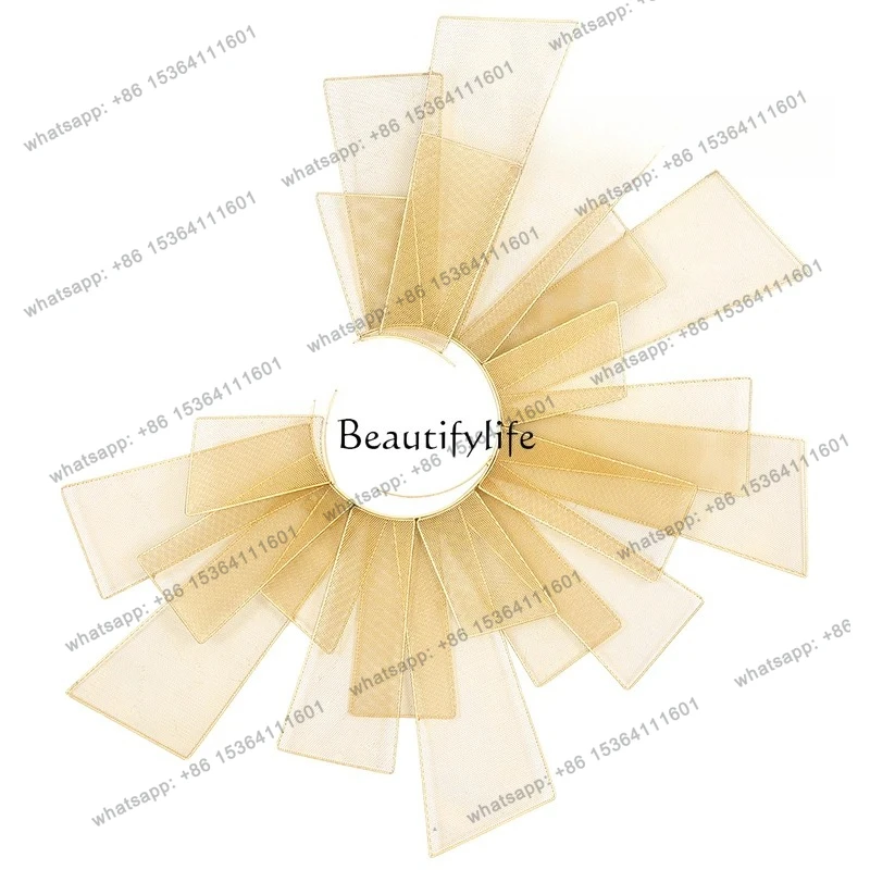 

New Chinese entrance sun decoration creative light luxury restaurant sofa background wall wrought iron wall hanging parts