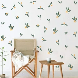 Nordic  Green Leaves Wall Stickers for Kids room Parlor Bedroom Sofa TV Background Wall Decor Removable Sticker For Home Decor