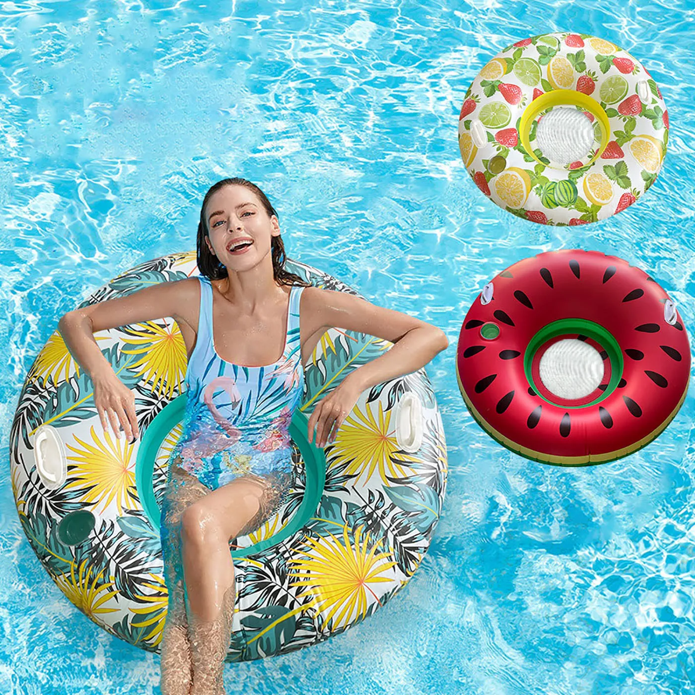 Foldable Fruits Floating Water Hammock Lounger Water Toys Inflatable Floating Bed Chair Summer Swimming Pool Water Hammock Bed