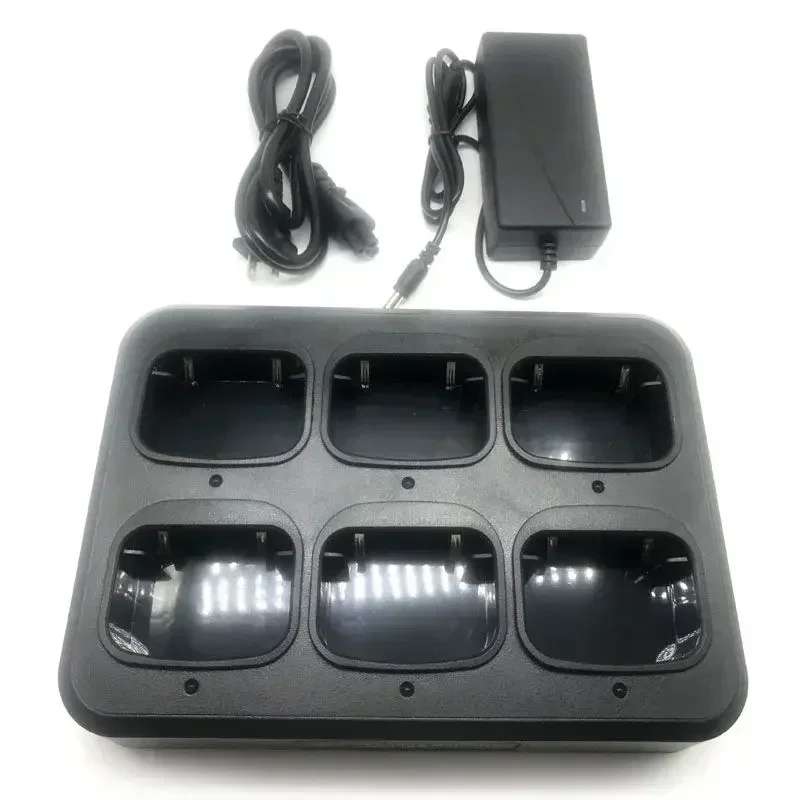 Multi-functional Dock Charger AC/DC Adapter 6-Way Rapid Charging For TYT MD390 MD-390 MD-UV390 RT8 RT81 Radio Walkie Talkie