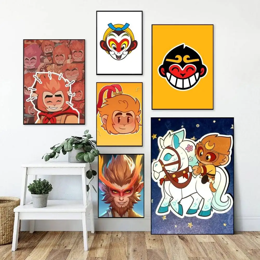 Anime Sun logo Wukong   Poster Perfect Space Sticker Self Adhesive for Office Home Theater Wall Art Decor Fancy Gift