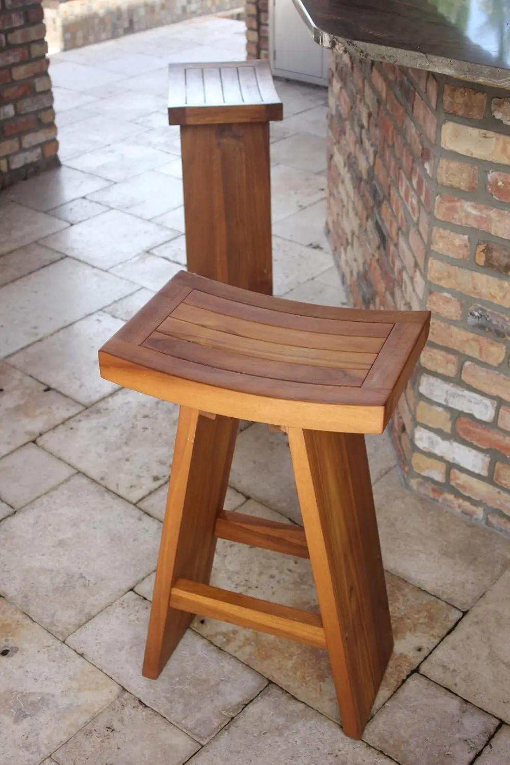 The Original 30"" Tall Asia Teak Bar Stool