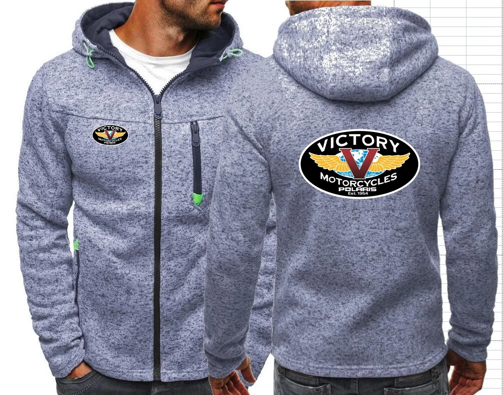 Victorys Polaris American Motorcycle Men\'s Hoodies Sweatshirts Victoryed Men\'s Casual Hooded Coat Sports Jacquard Hoodie Jacket