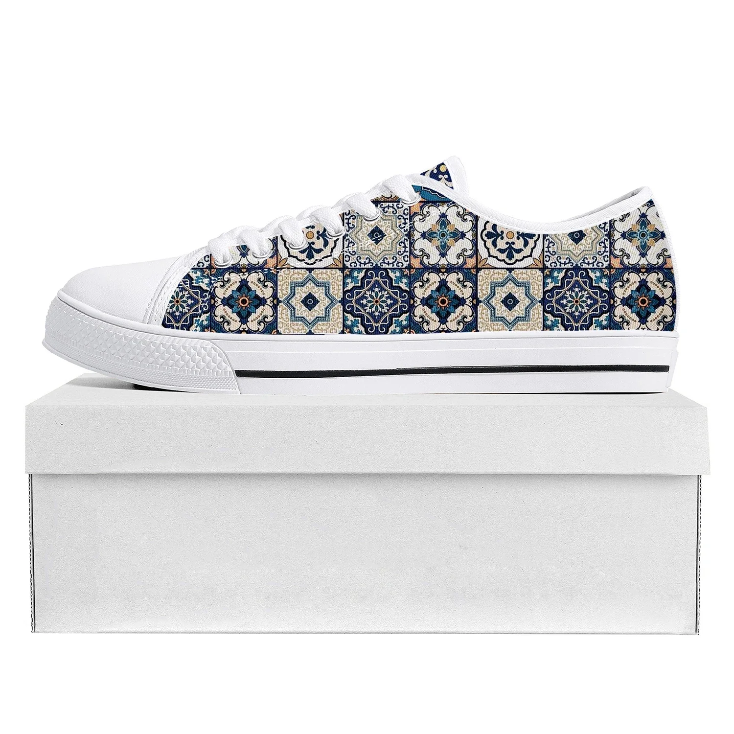 

Bohemia Mandala Geometric Low Top Sneakers Mens Womens Tailor-made Shoe Canvas Sneaker Casual Couple Shoes