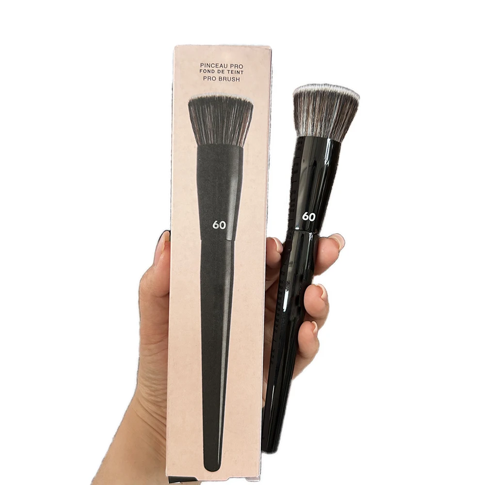 PRO Foundation Makeup Brush No 60 New Black Synthetic Bristles Flat Liquid Cream Foundation Cosmetic Brush Beauty Tool