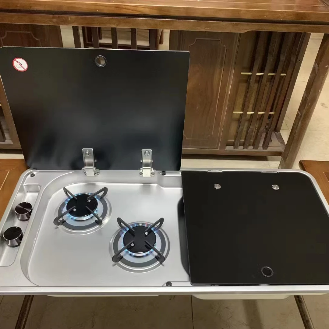 

Hot Selling RV Modified Car Accessories RV Gas Stove Water Basin Integrated Gas Stove