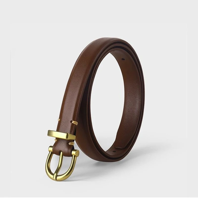 Корейские джинсовые ремни для женщин, роскошный дизайн, пояс, простой ретро-овал, черный, золотой ремень с пряжкой, женские ремни из искусственной кожи, женский тренд