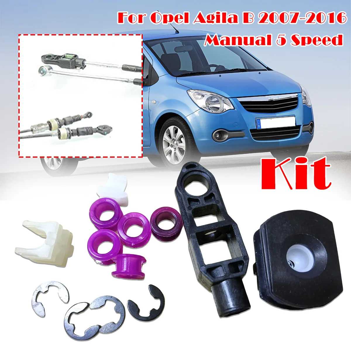 

For Opel Agila B Suzuki Splash Maruti Ritz Gear shift cable linkage Lever End Connector Adapter Selector Grommet Sleeve 5 Speed