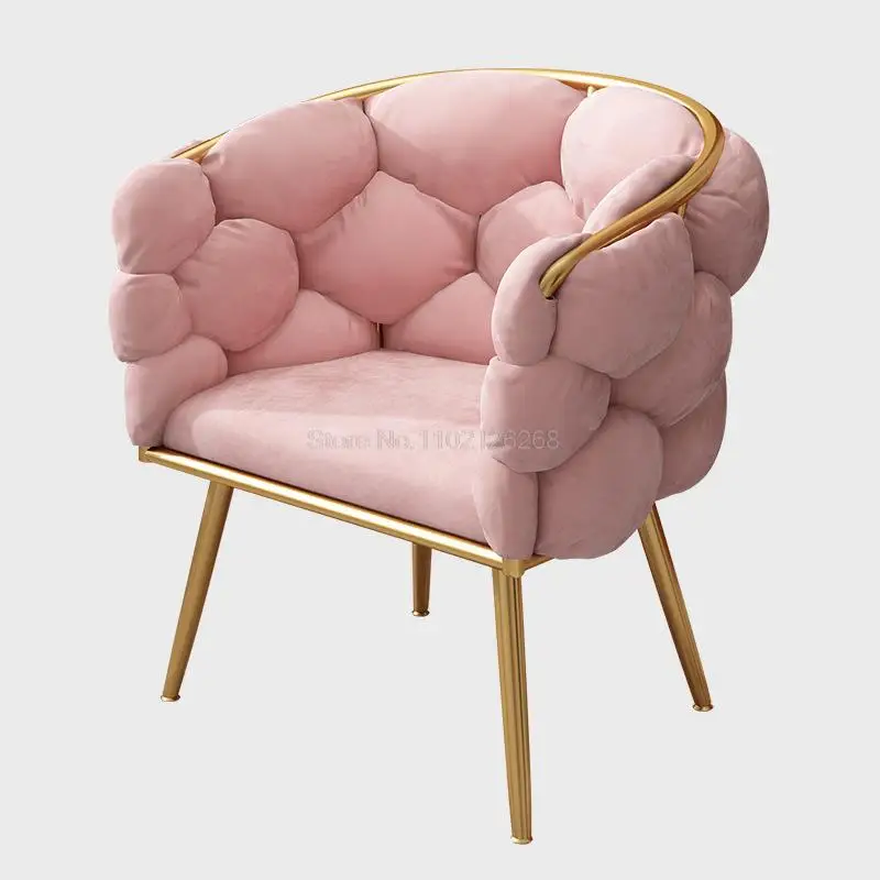 

Designer Single Sofa Bedroom soft velvet Dressing Vanity Chair Makeup Manicure Salon Chairs Living Room Dinning Armchair Muebles