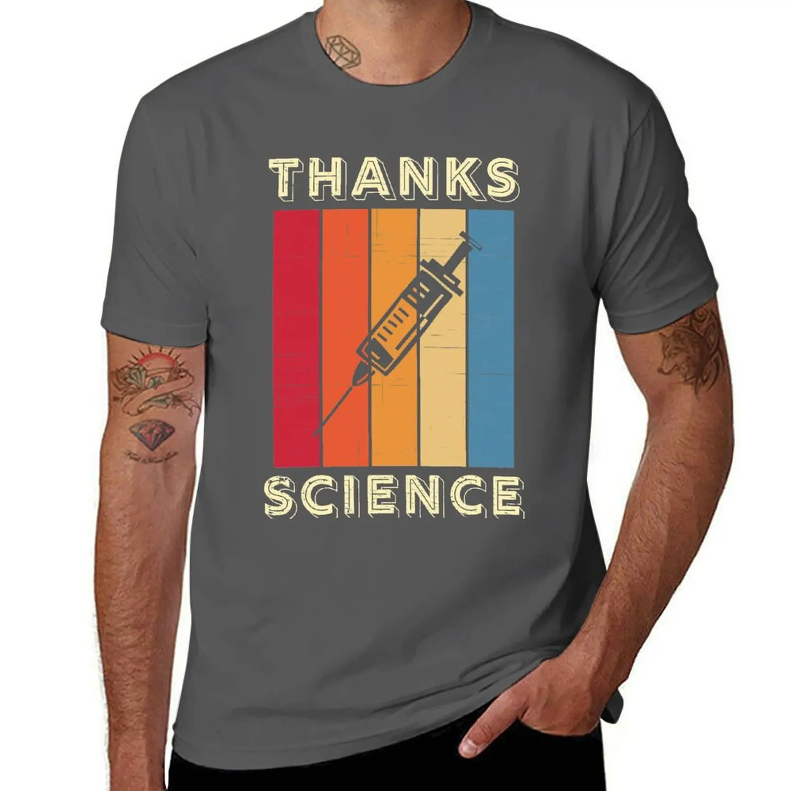 

Thanks Science Vaccinated Vaccine T-Shirt man t shirts cotton t shirts for man graphic vintage cotton t shirt pack T-Shirt
