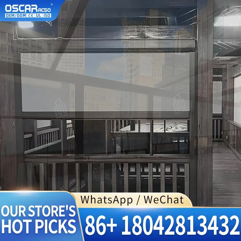 

Уличные электрические рулонные шторы с мотором, ветрозащитные, на молнии, из светонепроницаемой ткани, для дома и патио