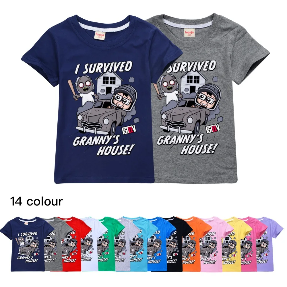 

2024 Summer Children 3D Cartoon Short Sleeve T-shirt for Boy FGTEEV Printing Boys T Shirt Girls Tops Tees Cartoon Kids Pullover