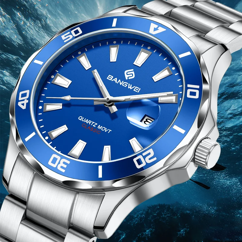LIGE Luxury Man Wristwatch Business Stainless Steel Date Quartz Men Watch Waterproof Luminous Date Men's Watches Clock+Box