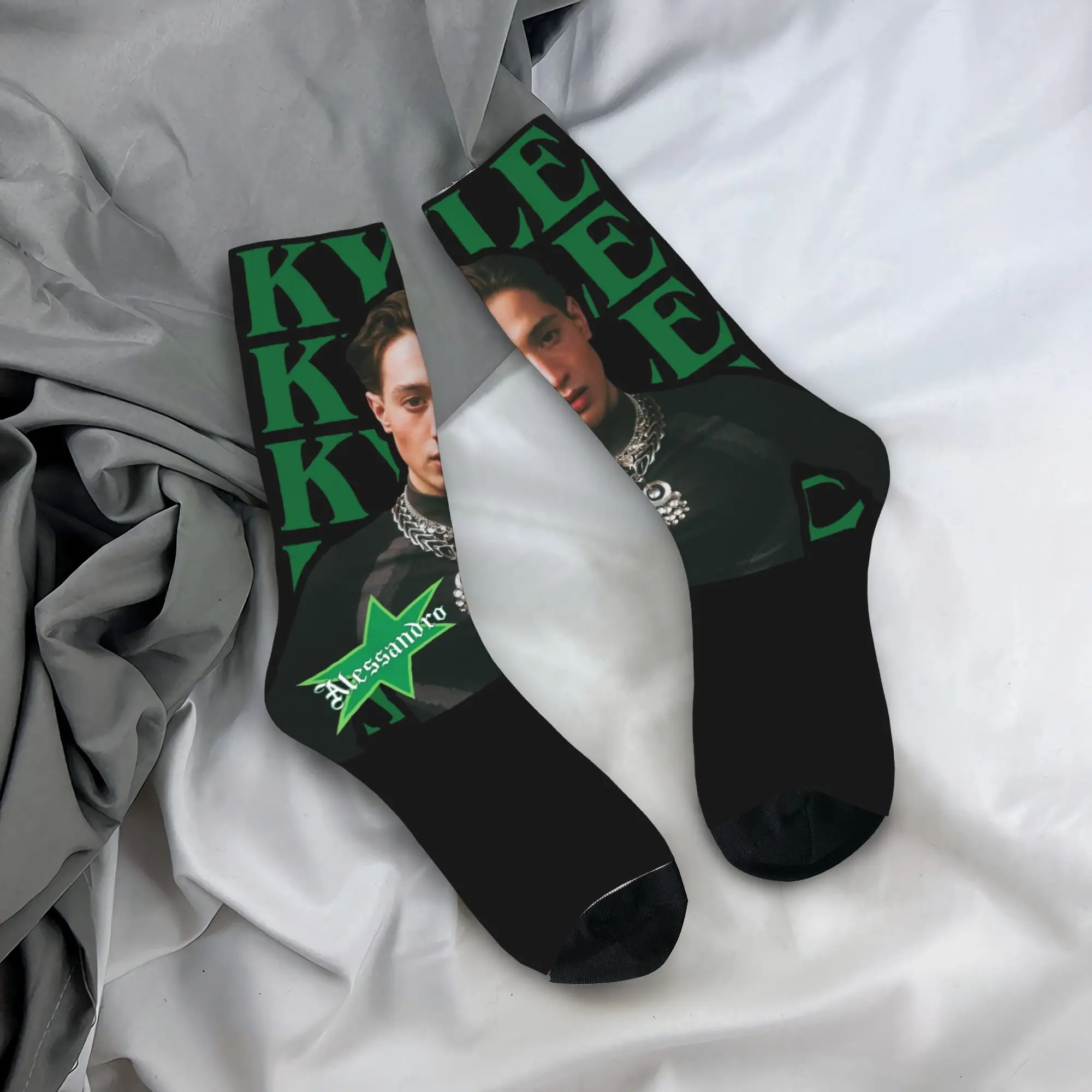 

Kyle Eurovisions 2025 Socks Anti Sweat Stockings Adults Men Quality Skateboard Socks Spring Harajuku Graphic Socks