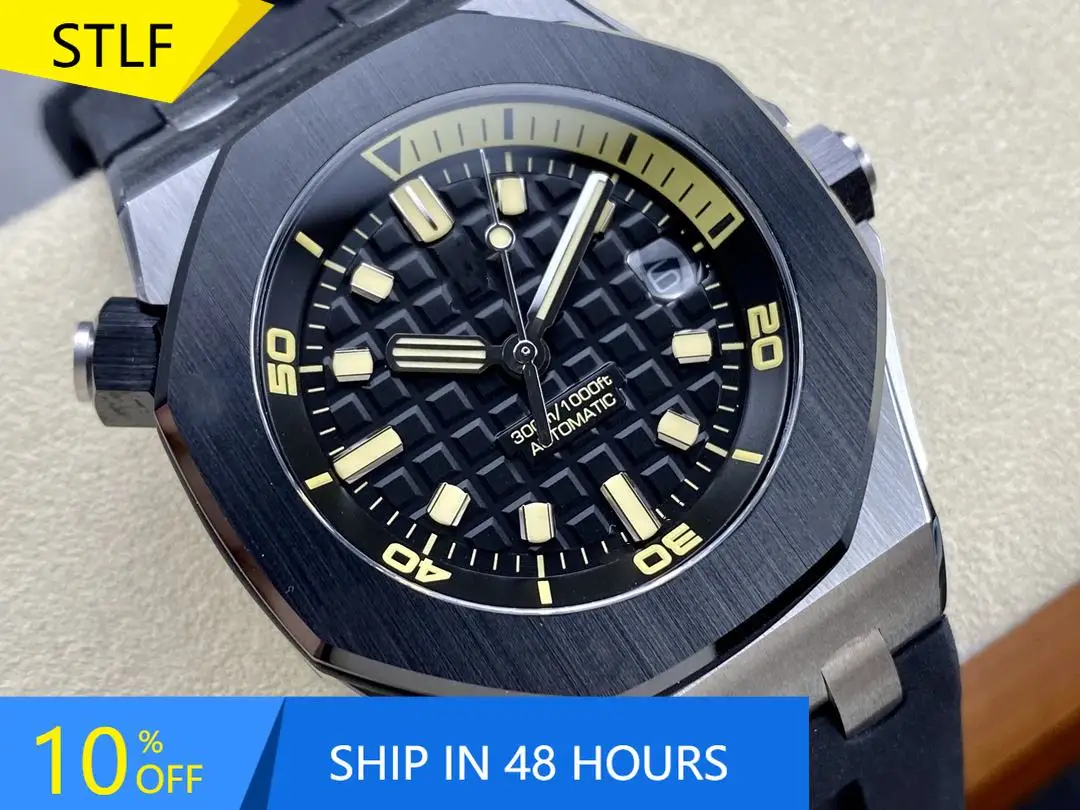 

STLF2025 Luxury Super Diving Watch Highest Quality 42MM Black Ceramic Bezel ZF Factory 4308 Movement 15720 Power Reserve Diver