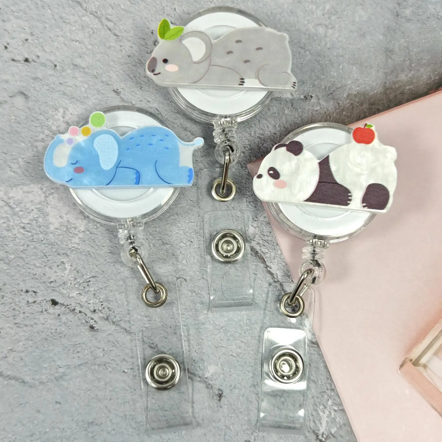 Water Texture Crawling Animal Retractable Badge Reel for Badges And Access Control Cards New Design Fun And Functional
