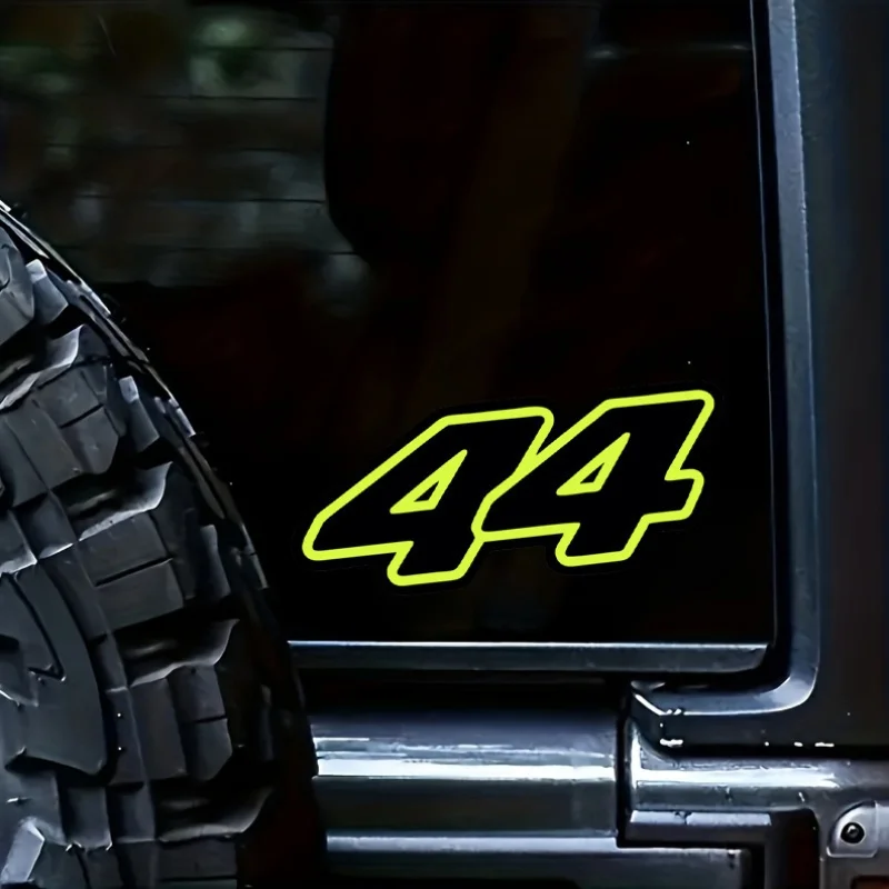 Fluorescent Yellow Black Car Sticker PE Vinyl Decal Waterproof Auto Body Decoration Racing Style